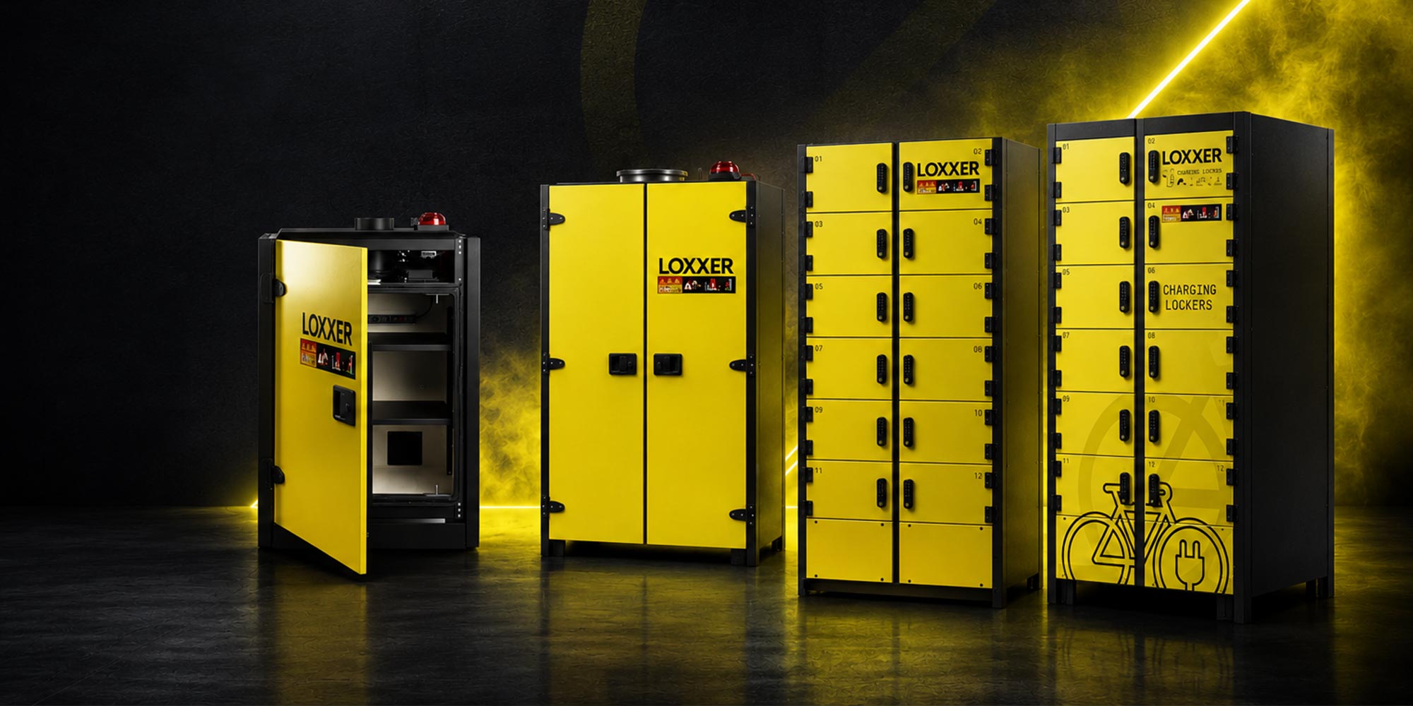 LOXXER lithium-ion battery storage and charging cabinets