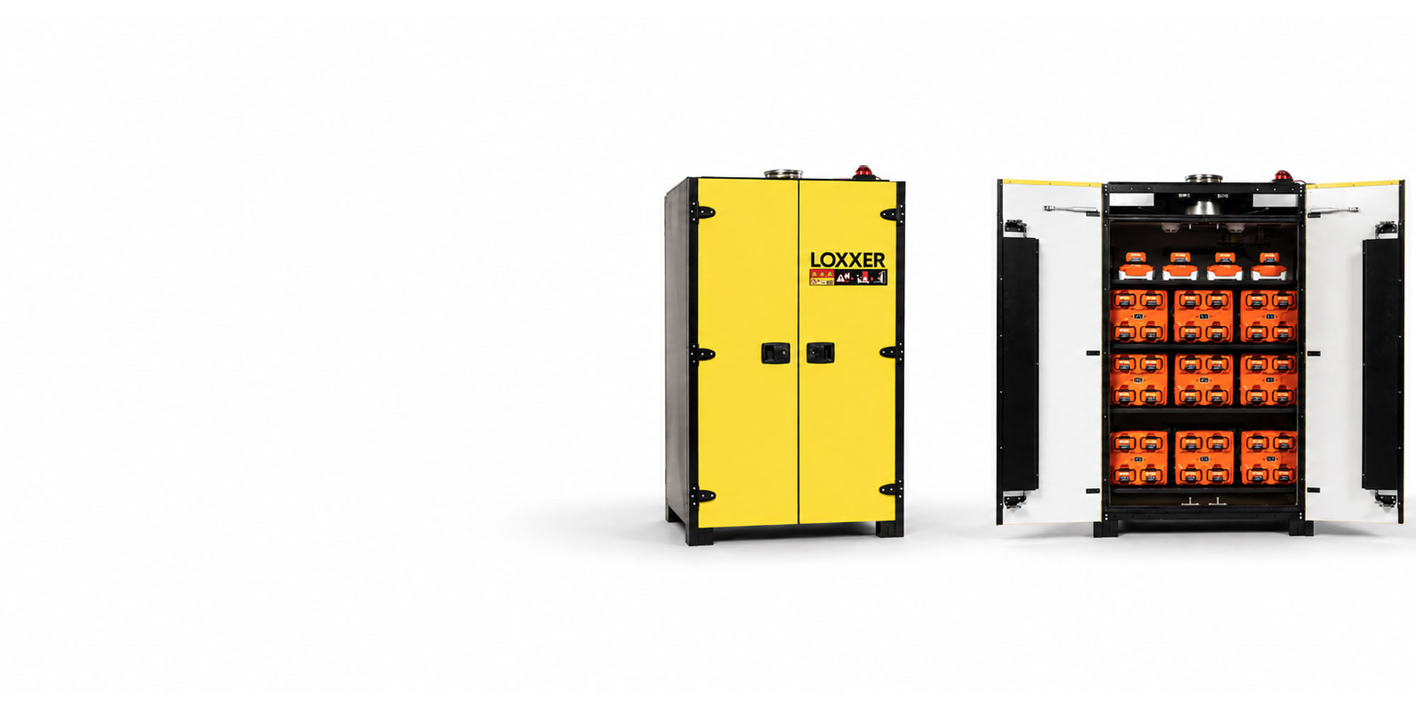 LOXXER LOXK2000 VDMA 24994 lithium-ion battery storage and charging cabinet