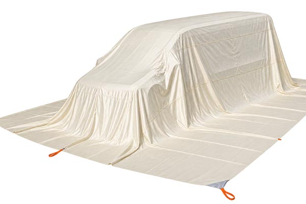 S-TYPE EV Car Fire Blanket 9 x 10 m on van