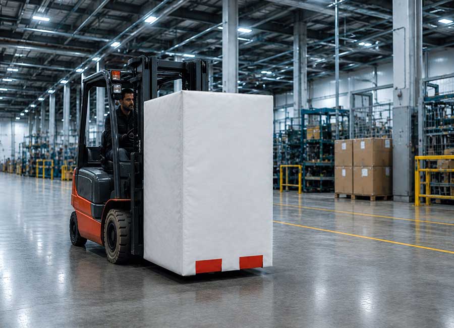 Brandschutzhauben für Paletten und Gitterboxen