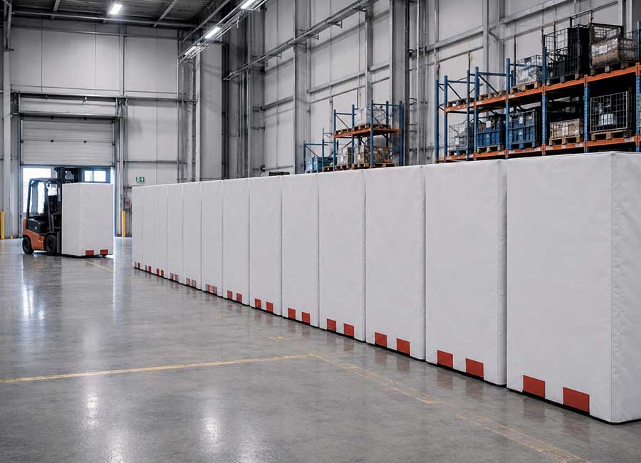 Brandschutzhauben für Paletten und Gitterboxen