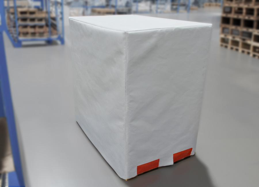 Brandschutzhauben für Paletten und Gitterboxen