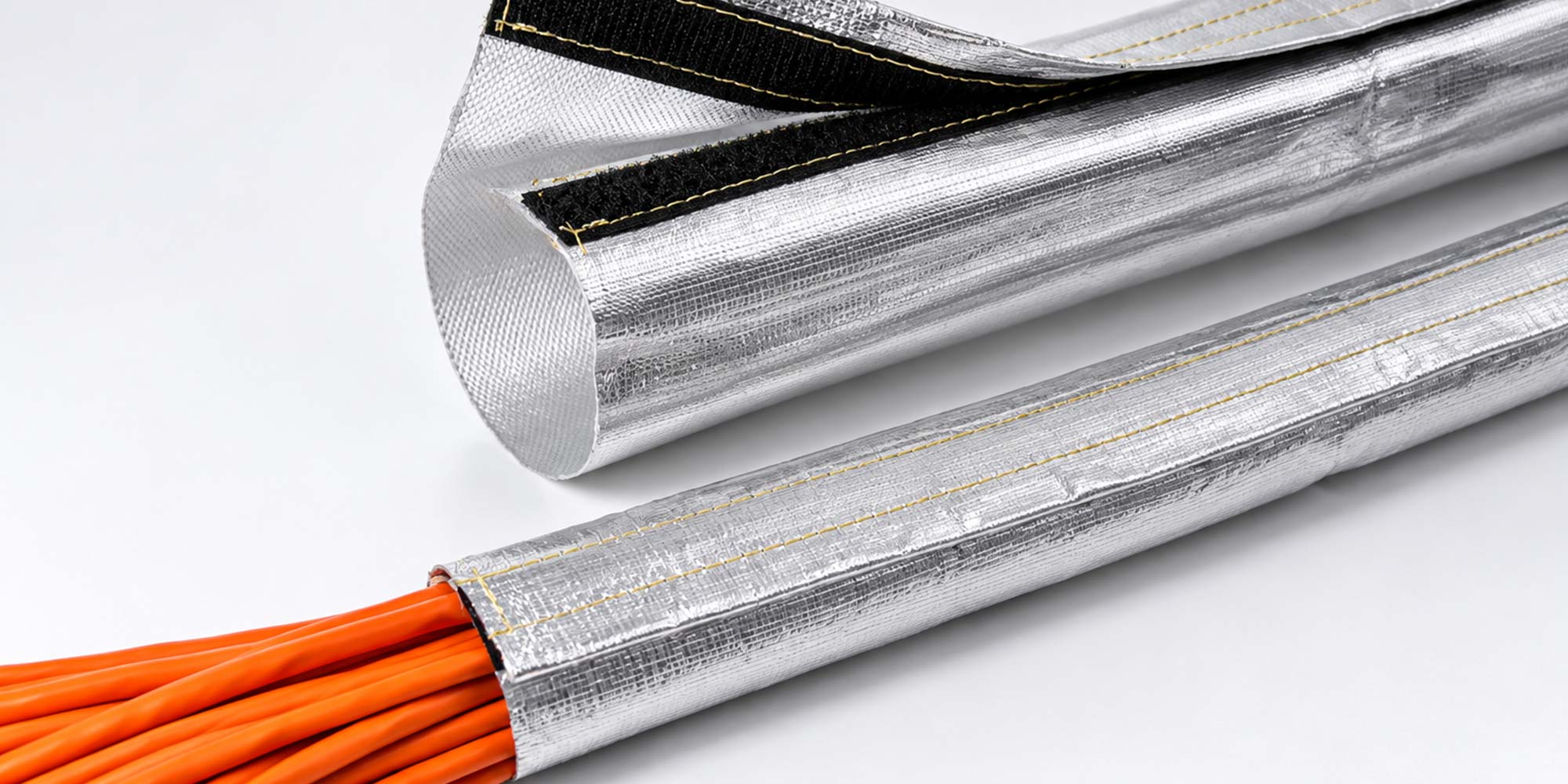 Custom heat protection sleeves for thermal protection of industrial cables wires and hoses