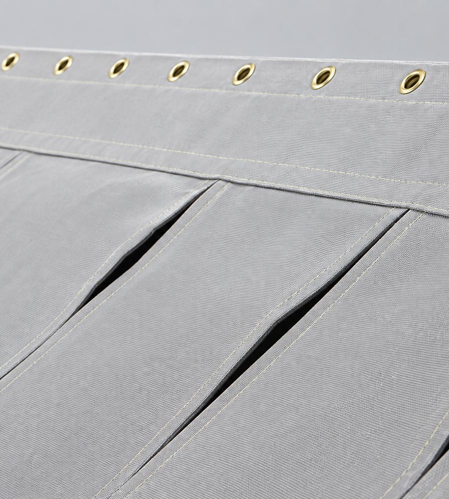 Custom high-temperature strip curtain at an industrial process opening
