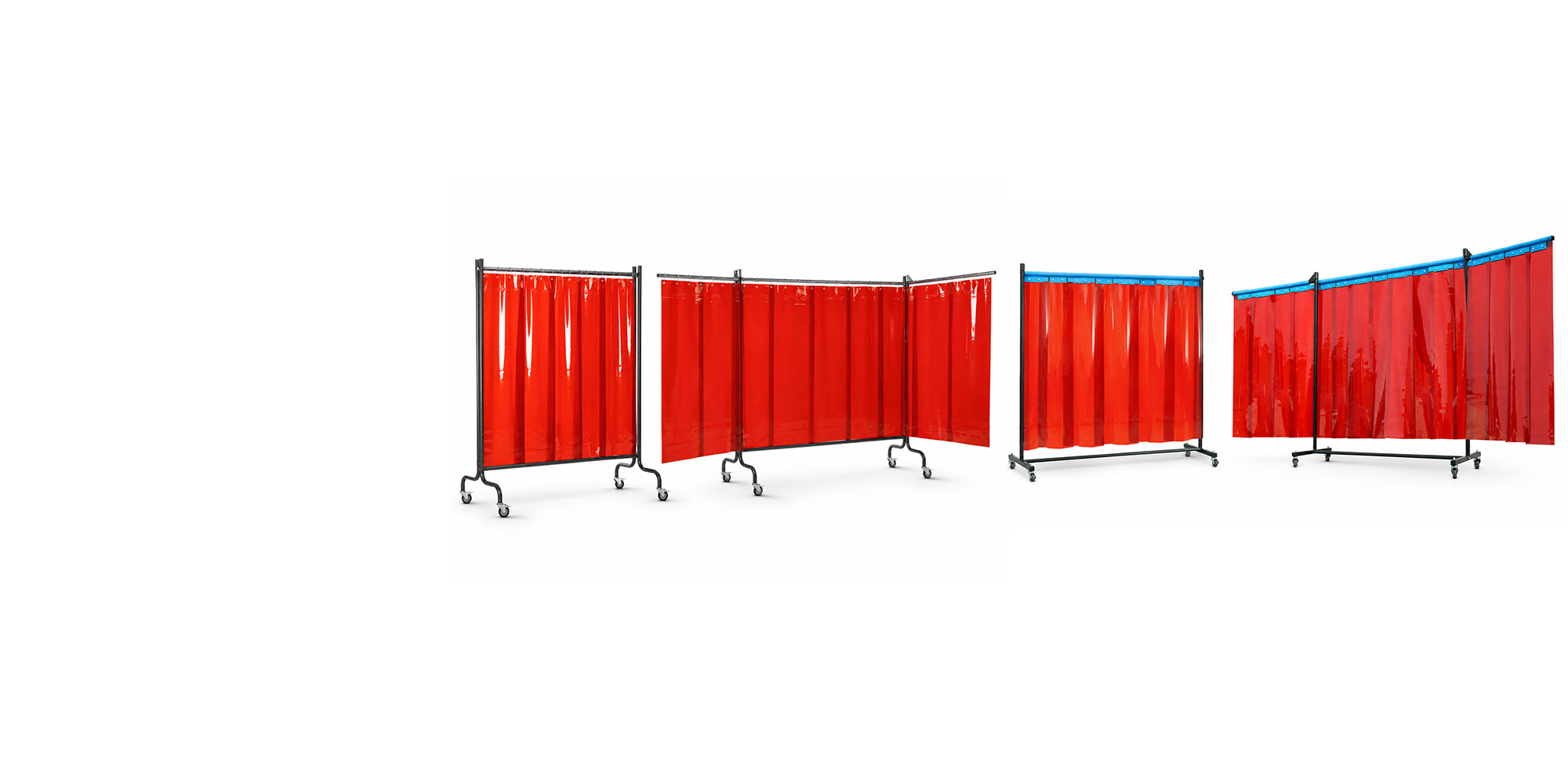 Mobile Schweißschutzwände mit PVC-Schweißvorhängen für Schweißarbeitsplätze